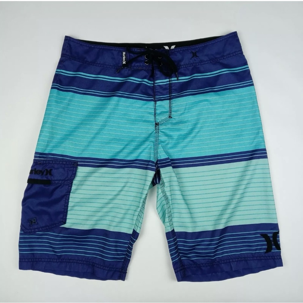 Hurley Men's Blue Striped Board Shorts